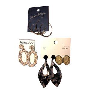Earrings Franchescas Target Lot Bundle Stocking Stuffers Gold Tortoise Hoop NEW